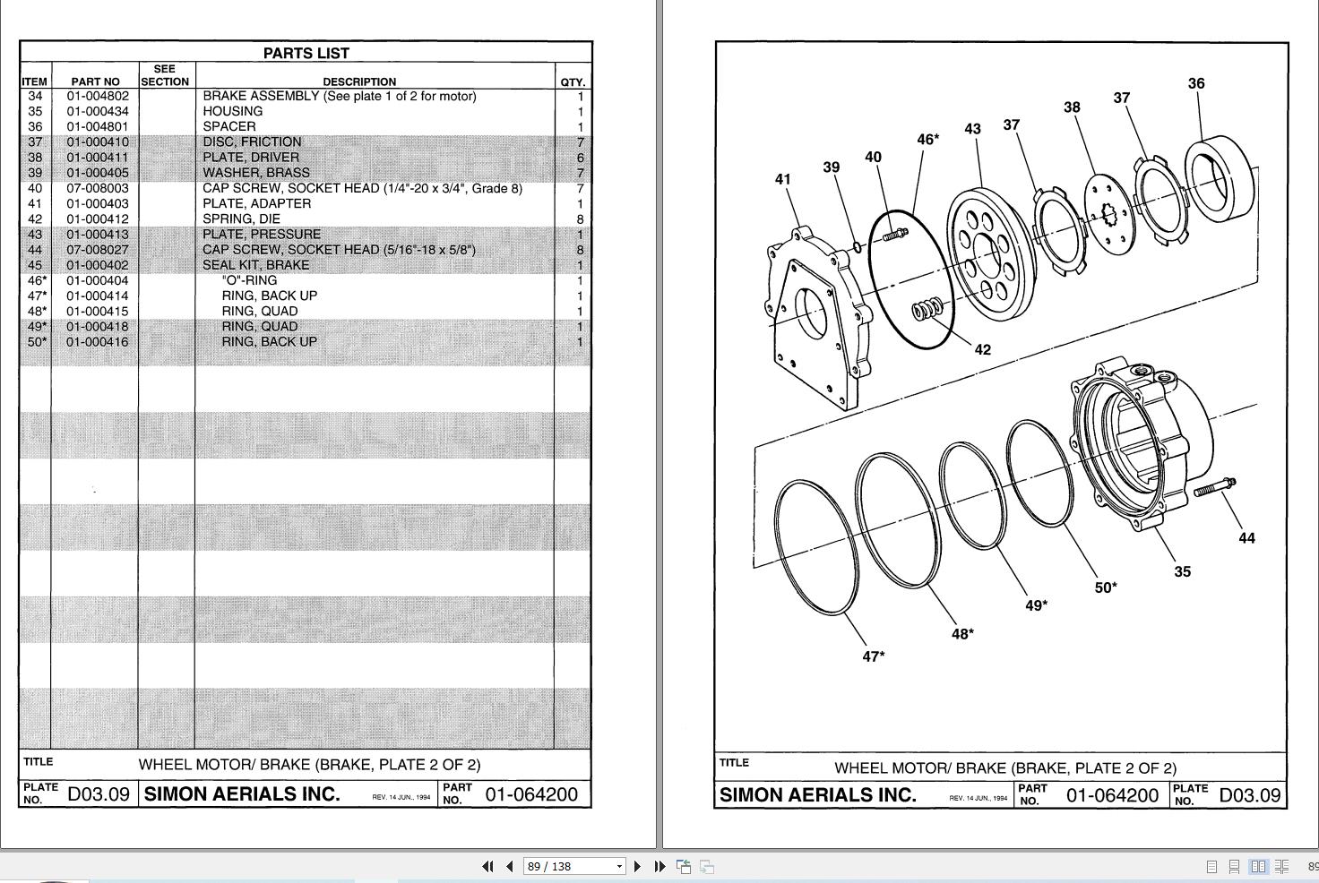 Terex Boom Lift TB110 Parts Manual 17154 (2)