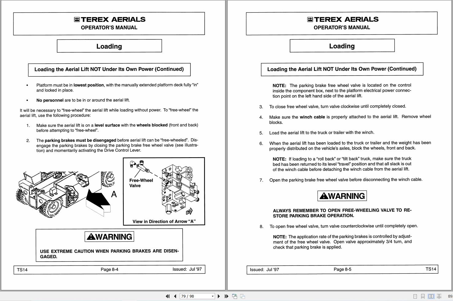 Terex Scissor Lift TS14 Operators Maintenance Manual 17245 (2)