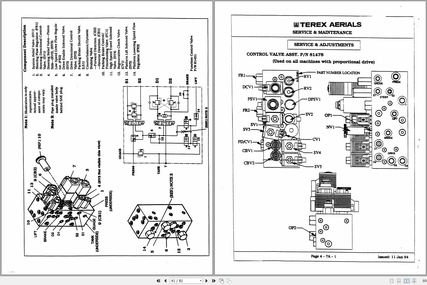Terex Scissor Lift TS20 TS20W TS26 TS26W TS30 Service Maintenance Manual 17264 (2)