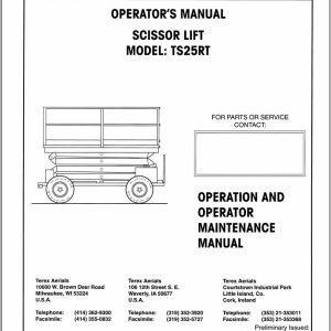 Terex Scissor Lift TS25RT Operators Maintenance Manual 17247 (1)