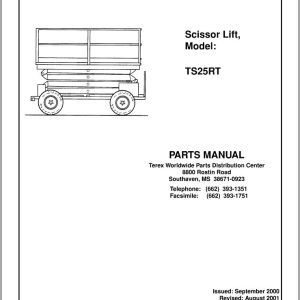 Terex Scissor Lift TS25RT Parts Manual 12261 255 (1)