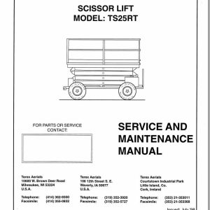 Terex Scissor Lift TS25RT Service Maintenance Manual 17265 (1)