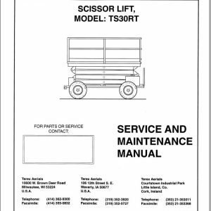 Terex Scissor Lift TS30RT Service Maintenance Manual 17266 (1)