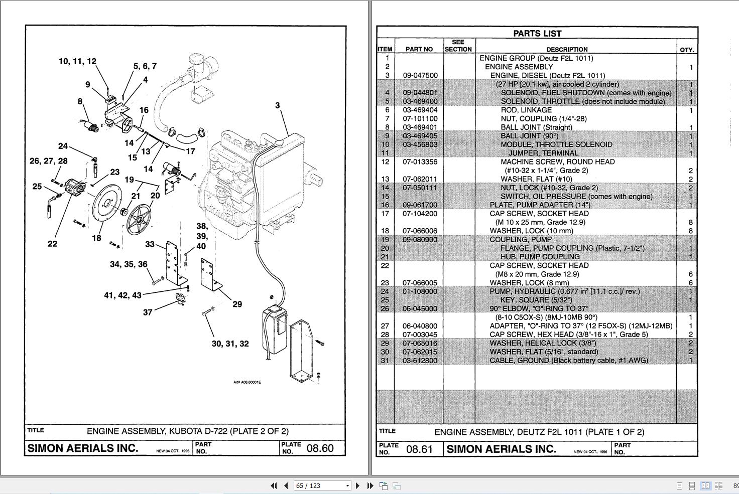 Terex Scissor Lift TS37RT Parts Manual 17271 (2)