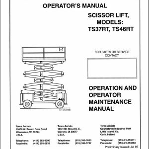 Terex Scissor Lift TS37RT TS46RT Operators Maintenance Manual 17244 (1)