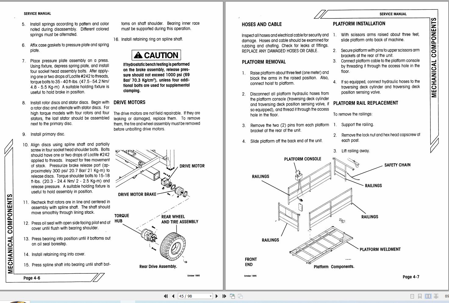 Terex Scissor Lift TS46RT Service Maintenance Manual 17268 (2)