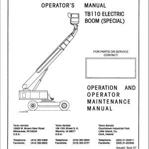 Terex Self Propelled Boom Lift TB110 Operators Maintenance Manual 17152 (1)