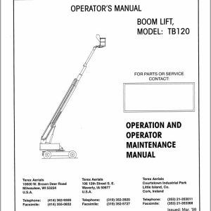 Terex Self Propelled Boom Lift TB120 Operators Maintenance Manual 17155 (1)