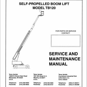 Terex Self Propelled Boom Lift TB120 Service Maintenance Manual 17157 (1)