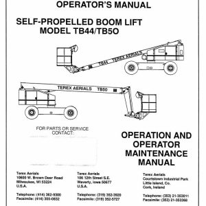 Terex Self Propelled Boom Lift TB44 TB50 Operators Manual 17147 (1)