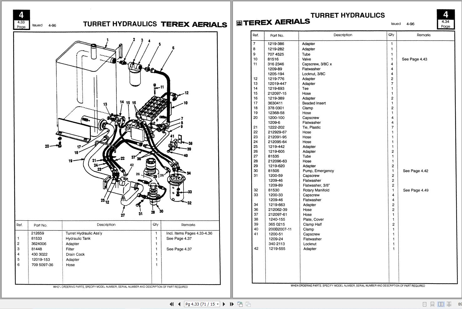 Terex Self Propelled Boom Lift TB44 TB50 Parts Manual 17161 (2)
