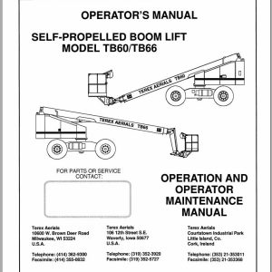 Terex Self Propelled Boom Lift TB60 TB66 Operators Maintenance Manual 17149 (1)
