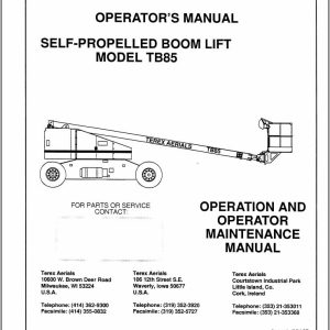 Terex Self Propelled Boom Lift TB85 Operators Maintenance Manual 17148 (1)