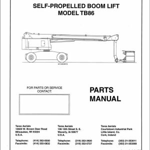 Terex Self Propelled Boom Lift TB86 Parts Manual 17160 (1)
