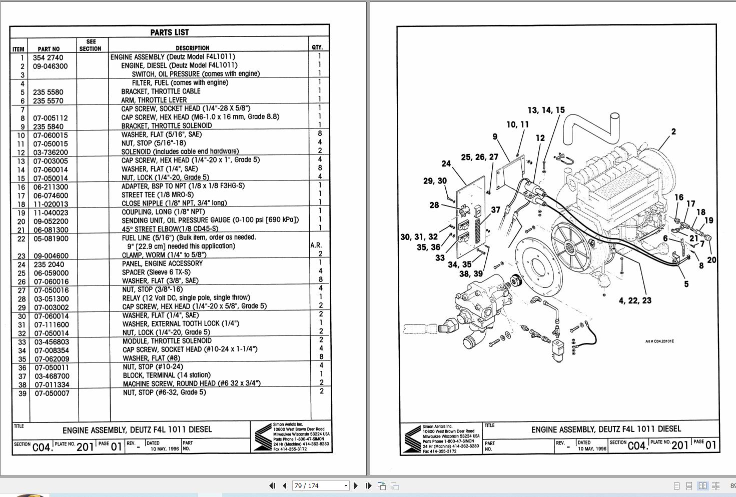 Terex Self Propelled Boom Lift TB86 Parts Manual 17160 (2)