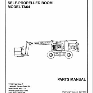 Terex Self Propelled Boom TA64 Parts Manual 17322 (1)