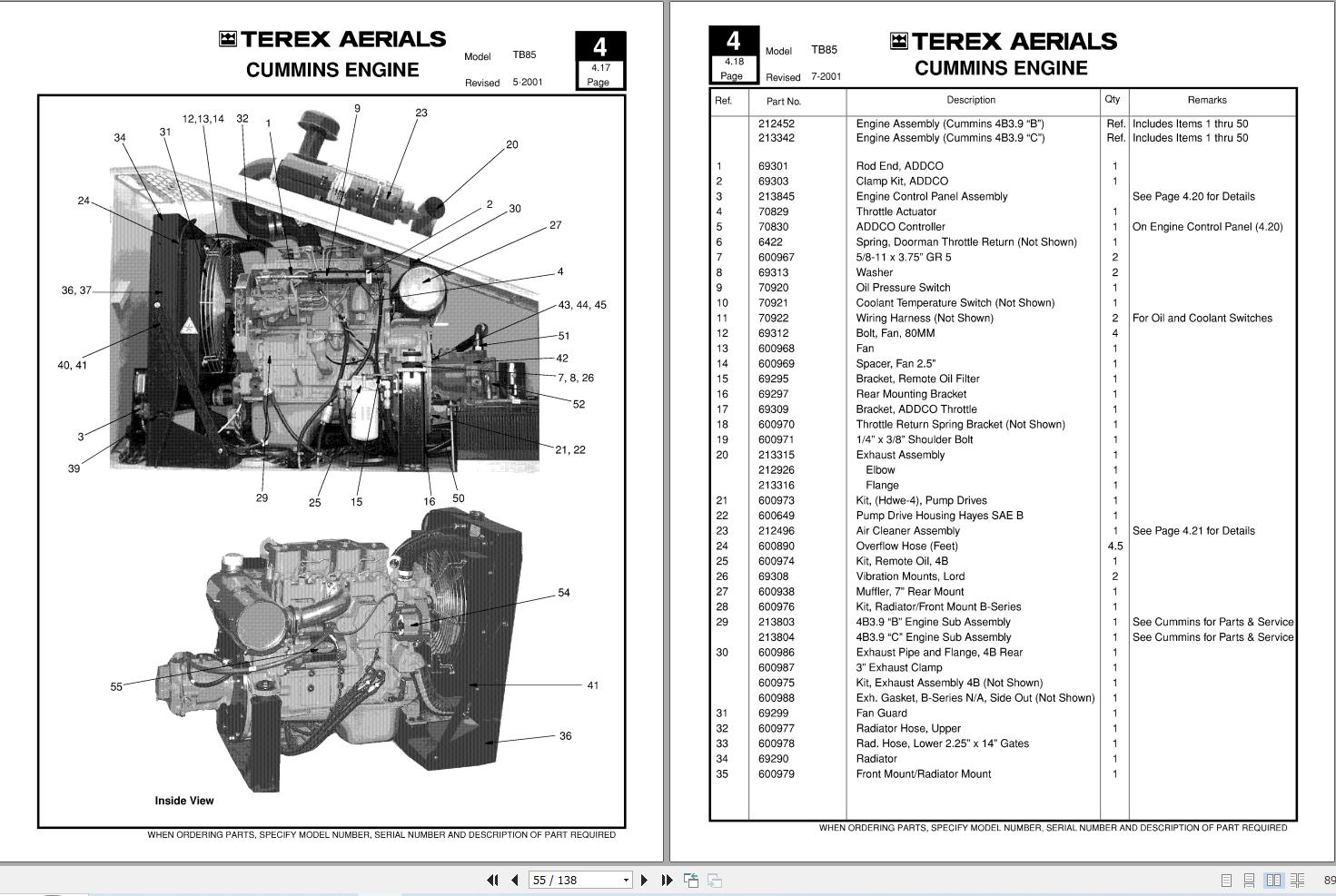 Terex Self Propelled Boom TB85 Parts Manual 17145 (2)