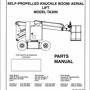 Terex Self Propelled Knuckle Boom TA30N Parts Manual 17329 (1)
