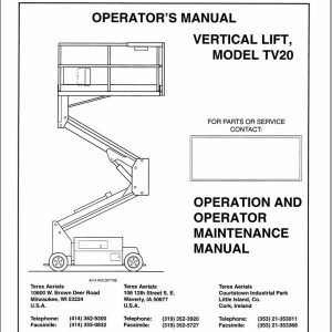 Terex Vertical Lift TV20 Operators Maintenance Manual 17512 (1)