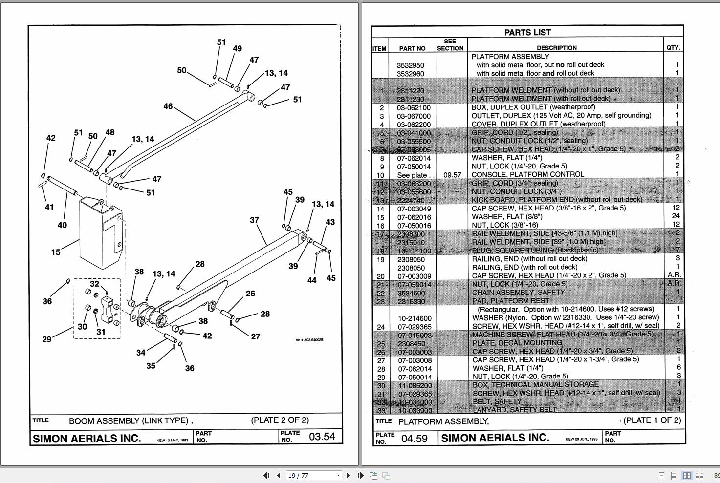 Terex Vertical Lift TV20 Parts Manual 17514 (2)