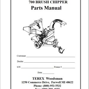 Terex Woodsman Brush Chipper 700 Parts Manual 12500182 700 (1)