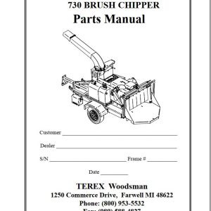 Terex Woodsman Brush Chipper 730 Parts Manual 12500182 730 (1)