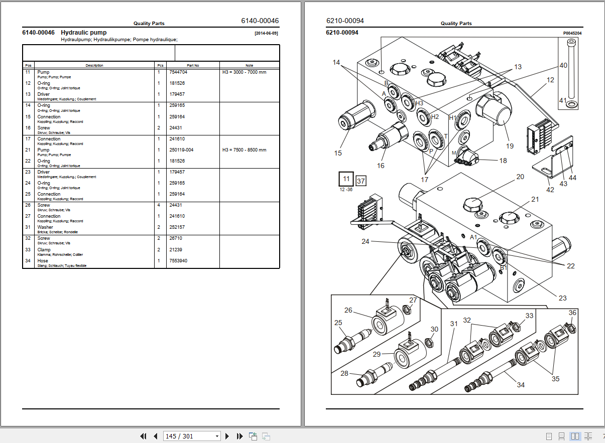 Toyota Forklift 8FBRE12 8FBRE14 8FBRE16 Parts Manual 7570153 2