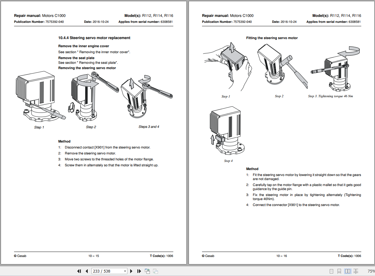 Toyota Forklift FBRE12 FBRE14 FBRE16 Repair Manual 7575392 040 2