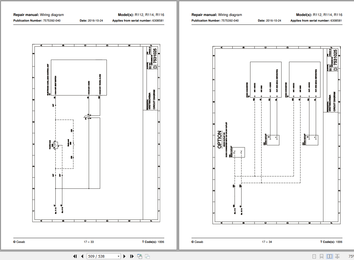 Toyota Forklift FBRE12 FBRE14 FBRE16 Repair Manual 7575392 040 3
