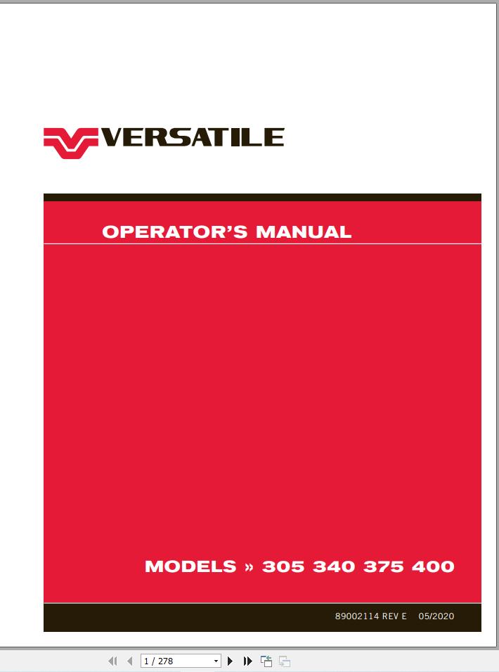 Versatile Tractor 4WD T3 Operation Manual (1)
