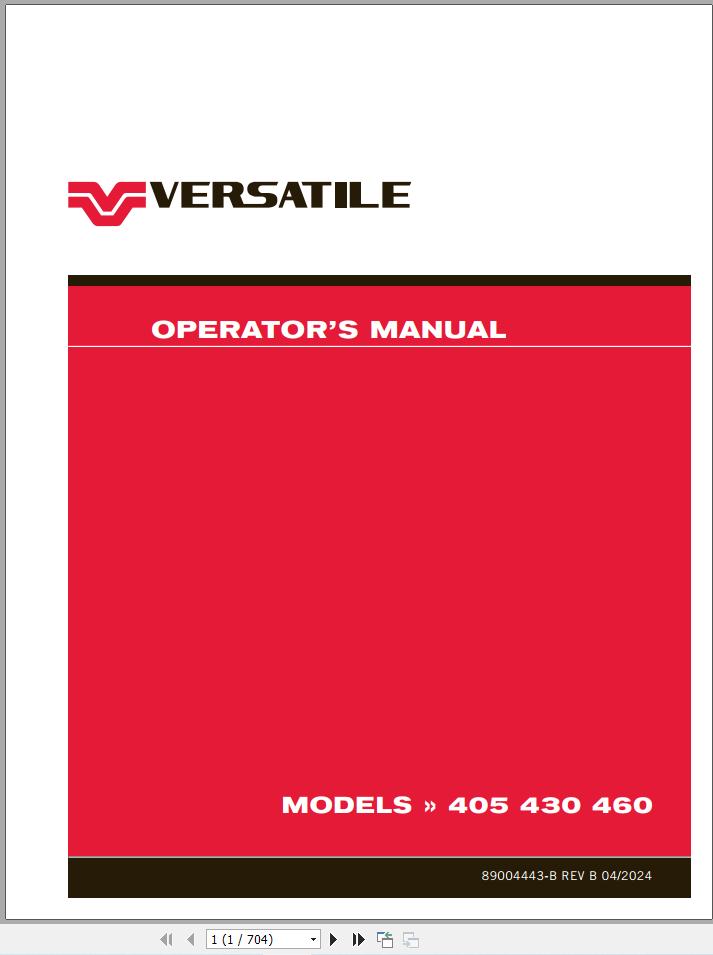 Versatile Tractor 4WD T4f Operation Manual (1)