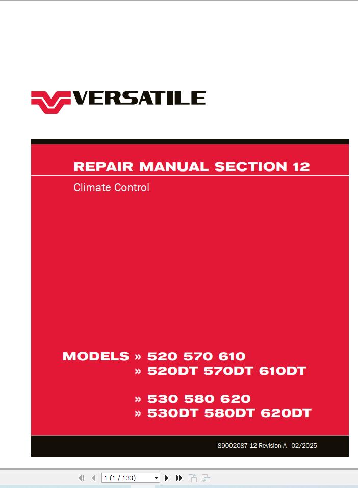 Versatile Tractor L4WD DT T4f Repair Manual (1)