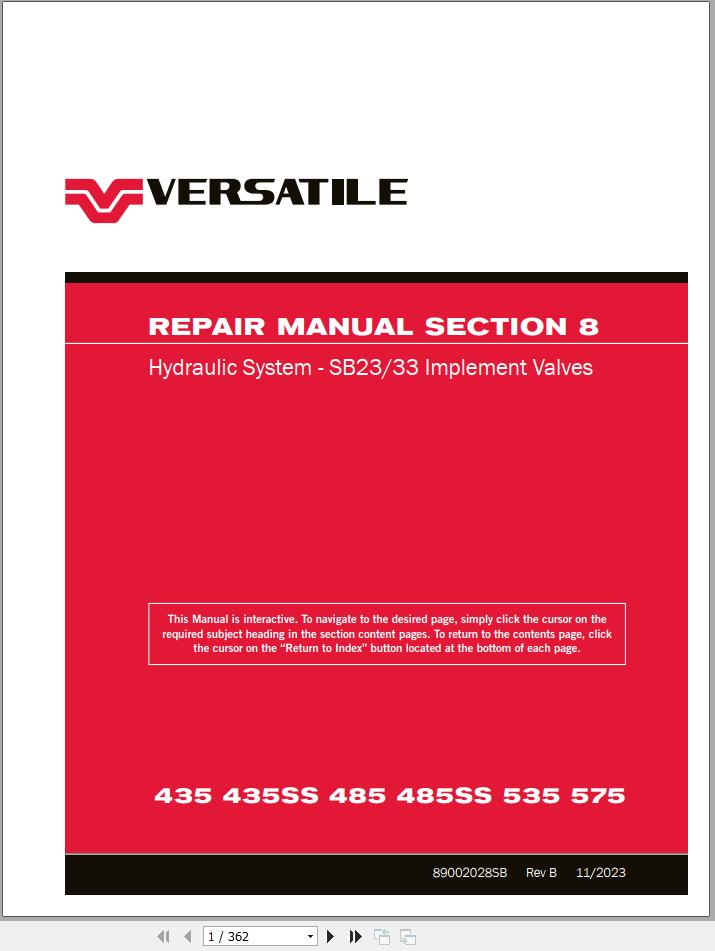 Versatile Tractor L4WD T3 435 to 575 Repair Manual (2)