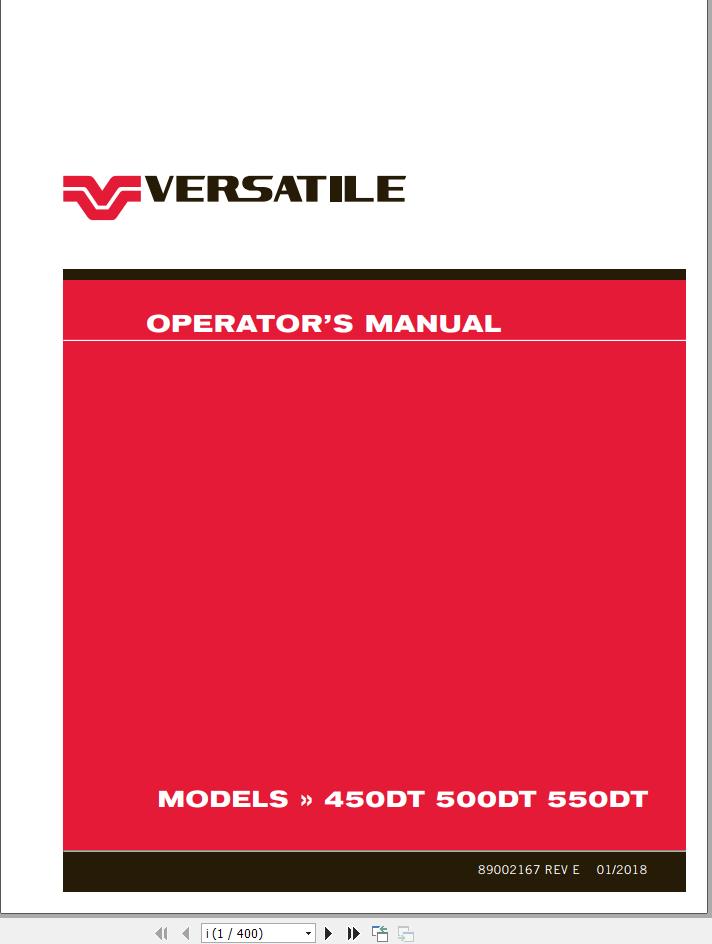 Versatile Tractor LL4WD DT T4i Operation Manual (1)