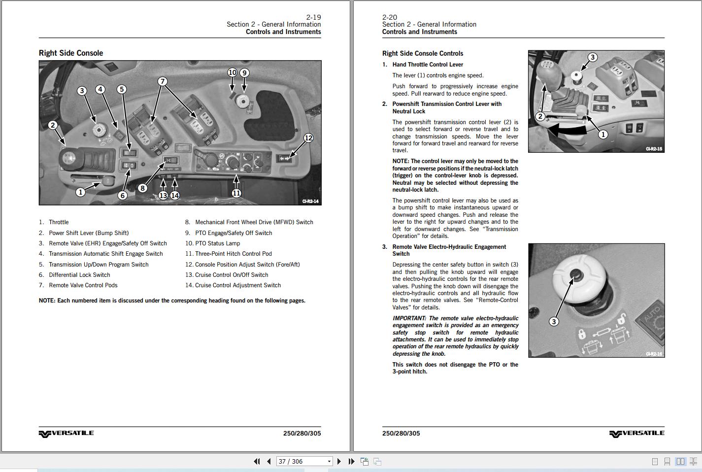 Versatile Tractor MFWD 250 280 305 T3 Operation Manual (3)
