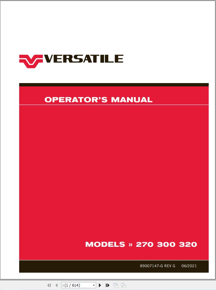 Versatile Tractor MFWD T3 Operation Manual (1)