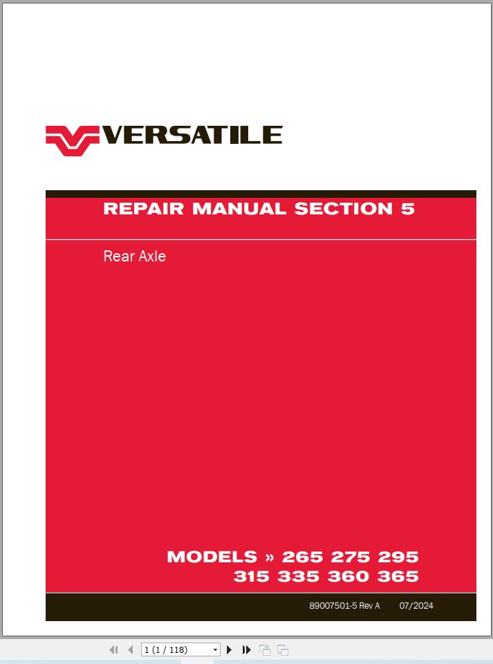 Versatile Tractor MFWD T4f Repair Manual (1)