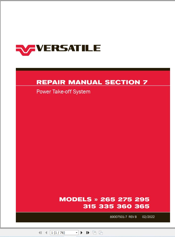 Versatile Tractor MFWD T4f Repair Manual (2)