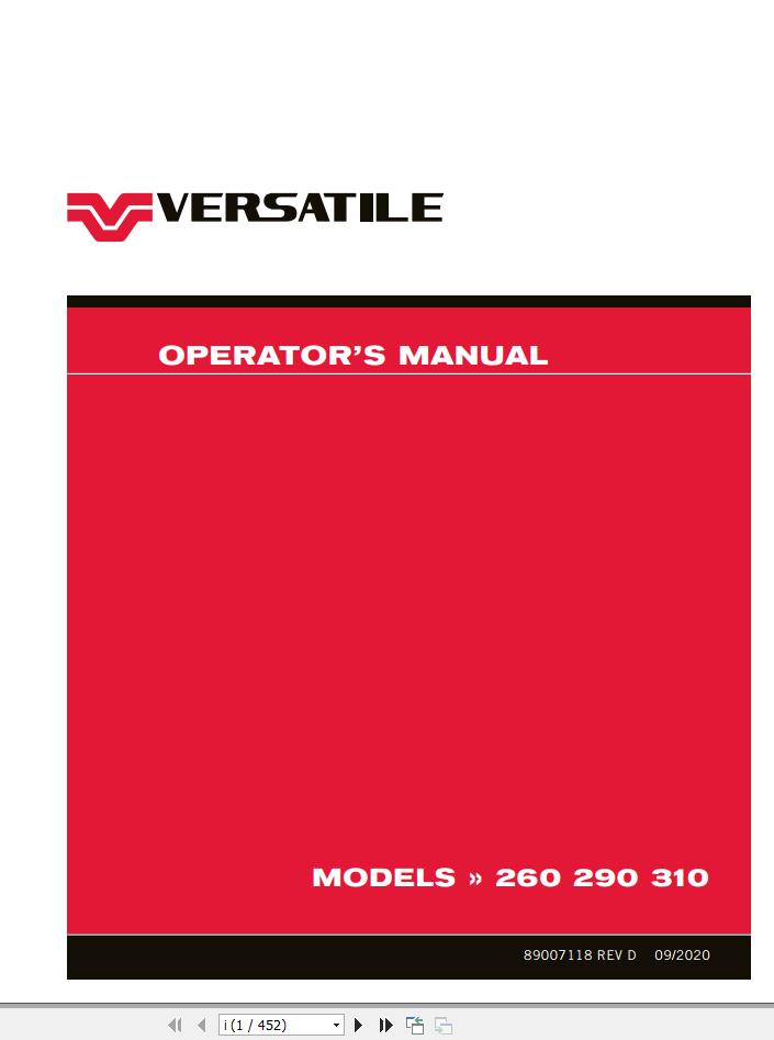 Versatile Tractor MFWD T4i Operation Manual (1)