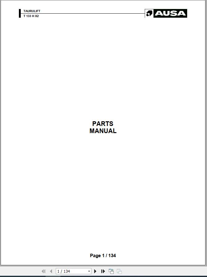 Ausa Taurulift T 133 H X2 Parts Manual 1