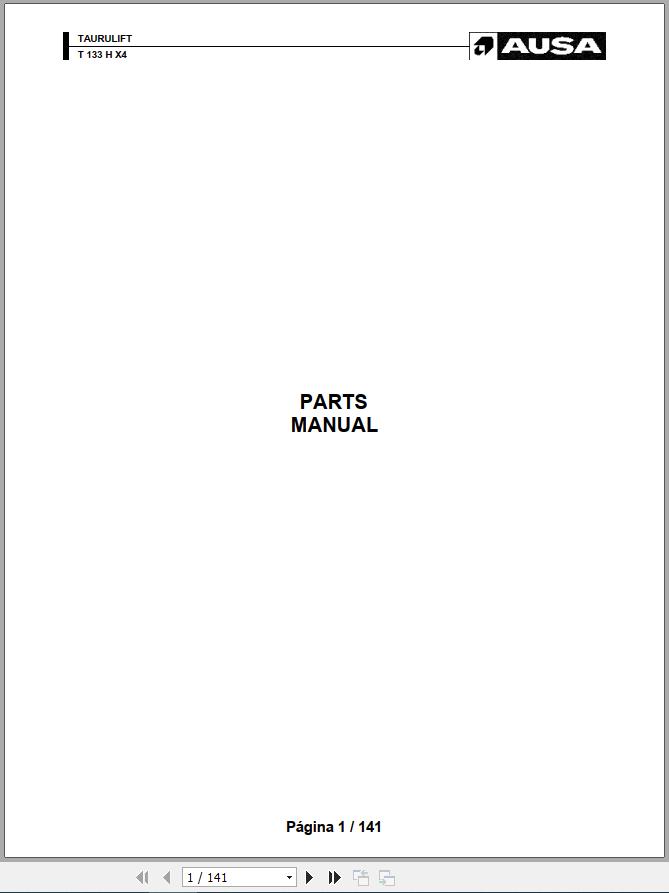 Ausa Taurulift T 133 H X4 Parts Manual 1