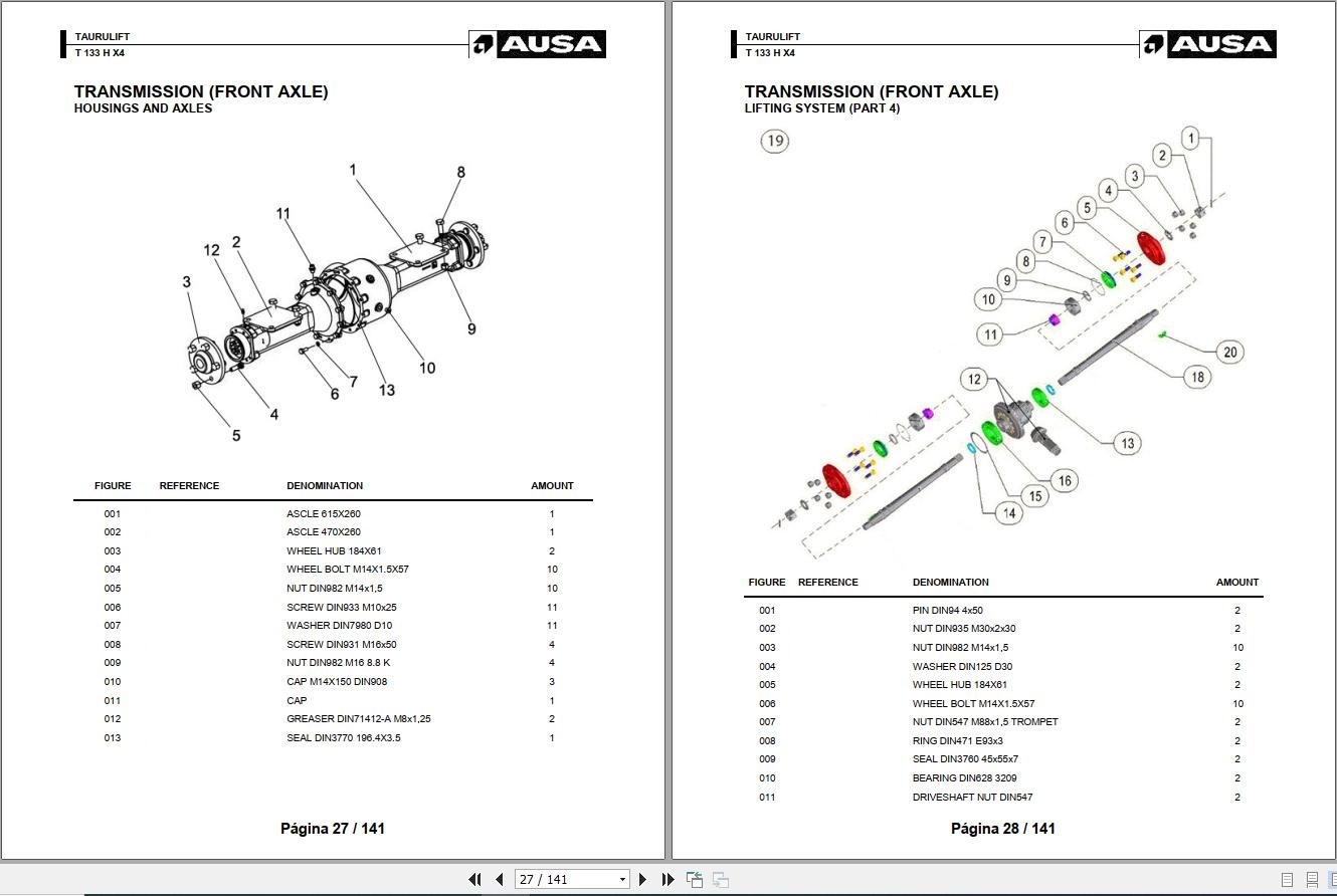 Ausa Taurulift T 133 H X4 Parts Manual 2