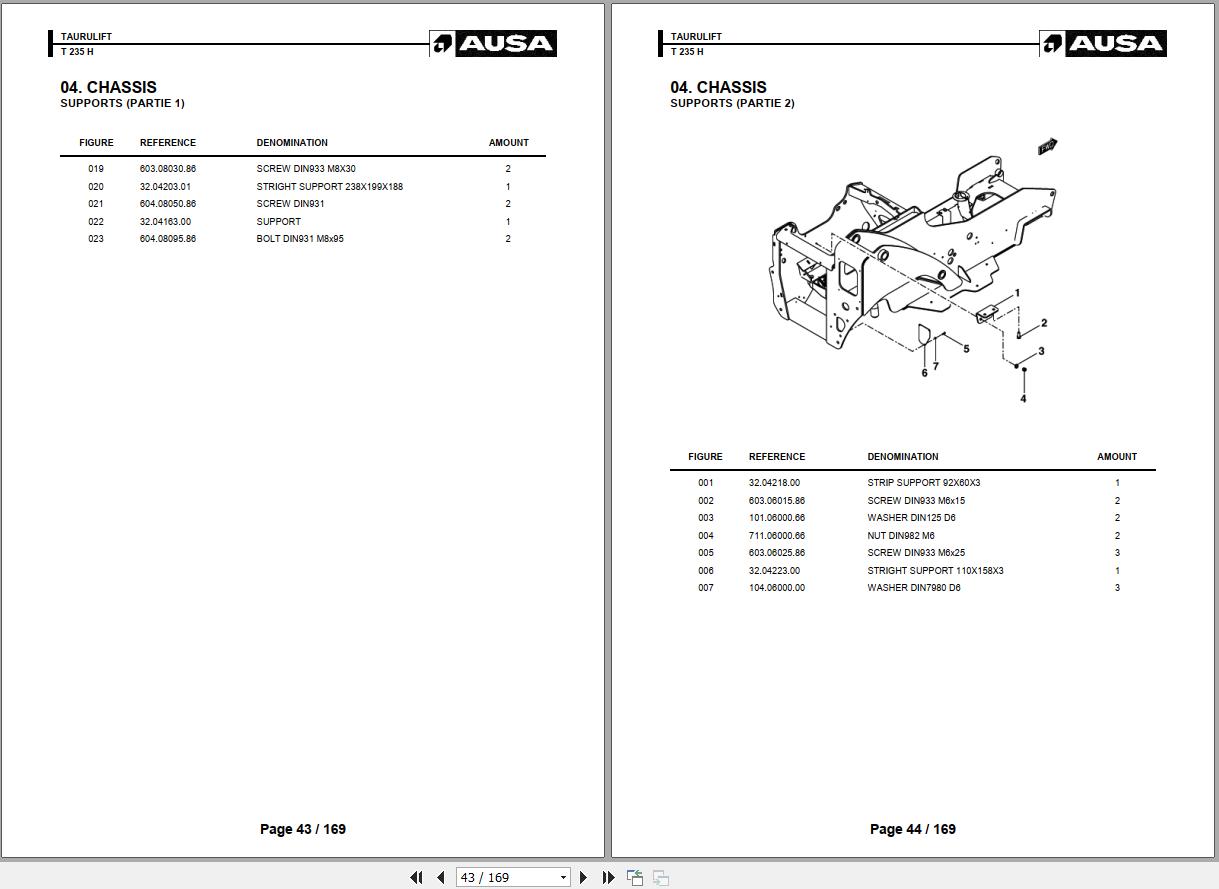 Ausa Taurulift T 235 H Parts Manual 2