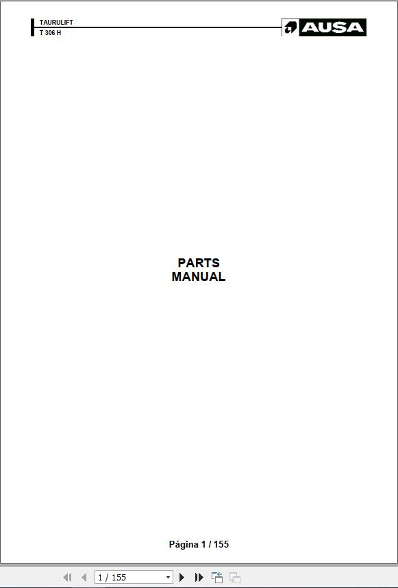 Ausa Taurulift T306H Parts Manual 1