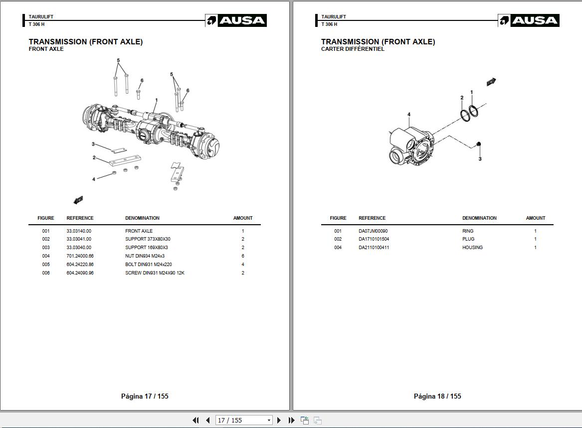 Ausa Taurulift T306H Parts Manual 2