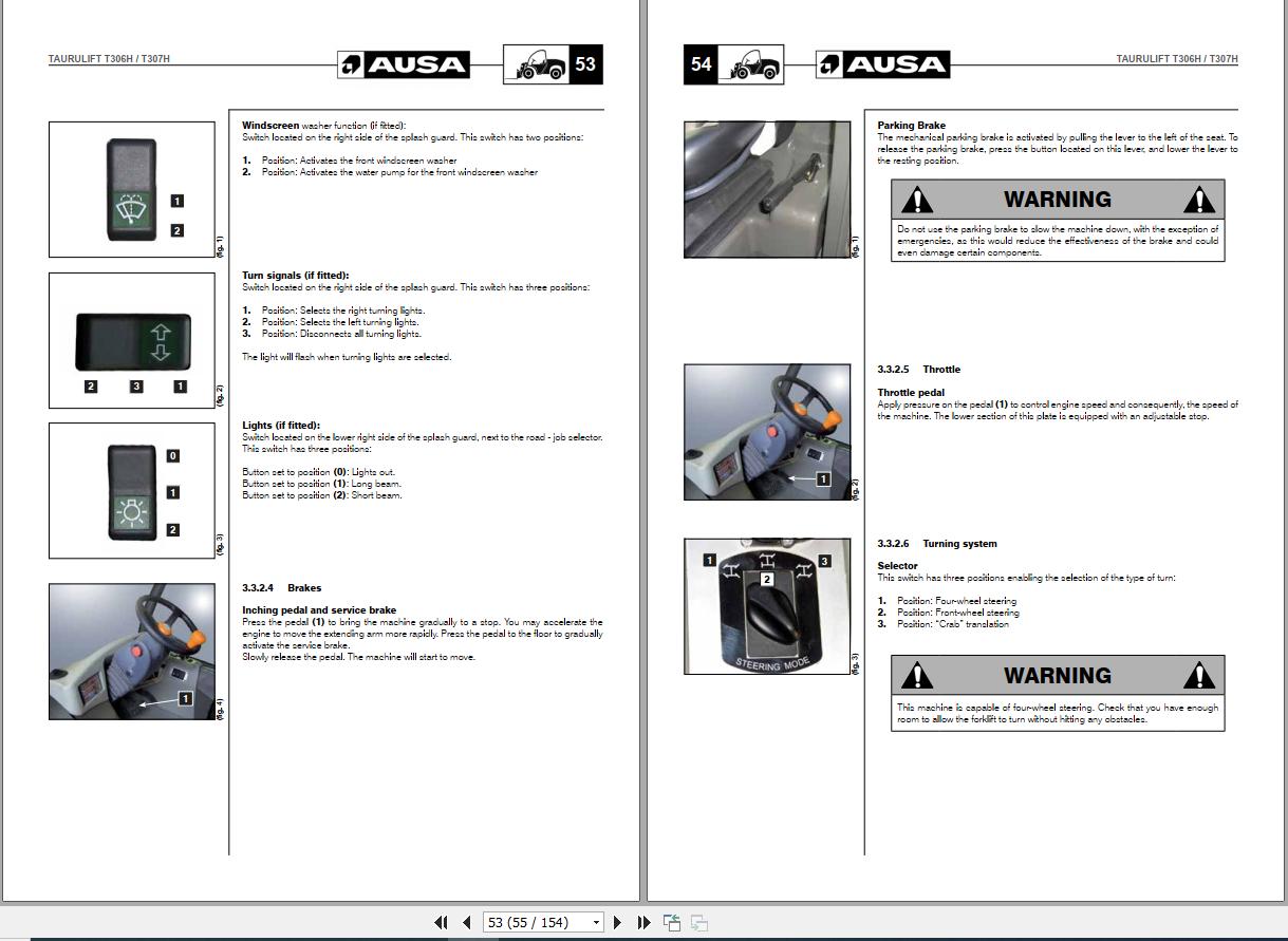 Ausa Taurulift T306H T307H Operation Manual 2