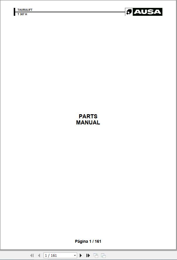 Ausa Taurulift T307H Parts Manual 1