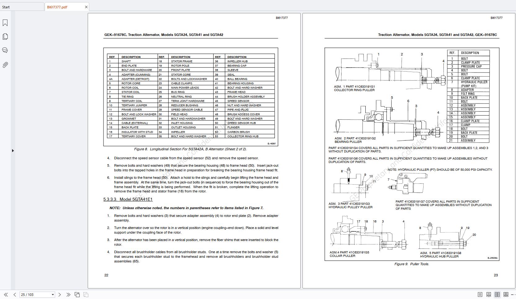 Bucyrus Traction Alternator 5GTA34 5GTA41 5GTA42 Technical Manual GEK 91678C (3)