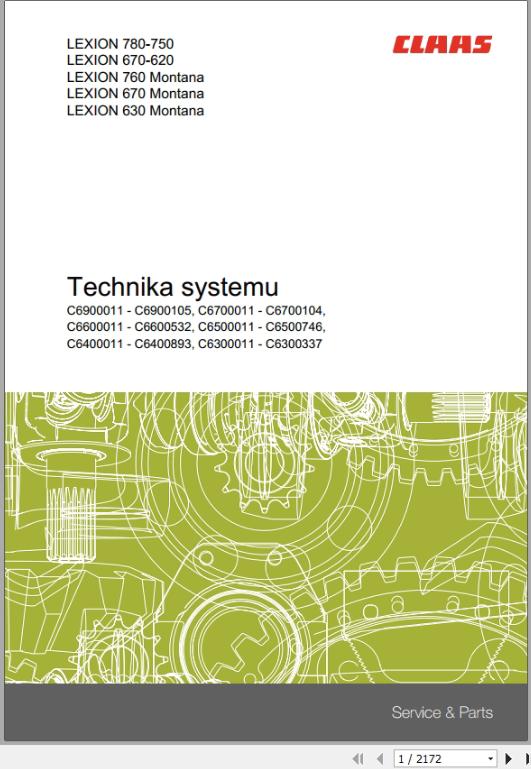 Claas Combine Lexion 760 740 C65 Operation Repair Manual PL 3