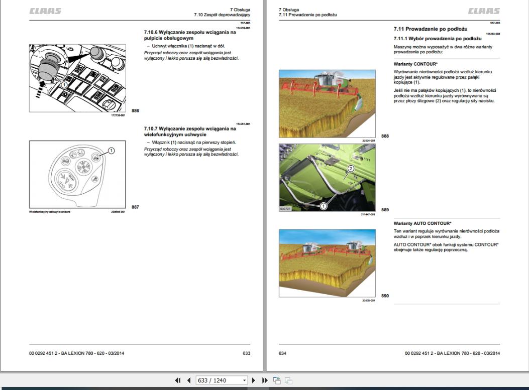 Claas Combine Lexion 760 740 C65 Operation Repair Manual PL 4